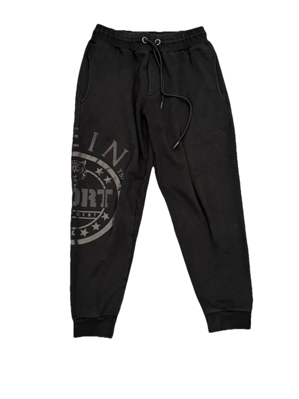Plein Sport Black Graphic Jogger Sweatpants
